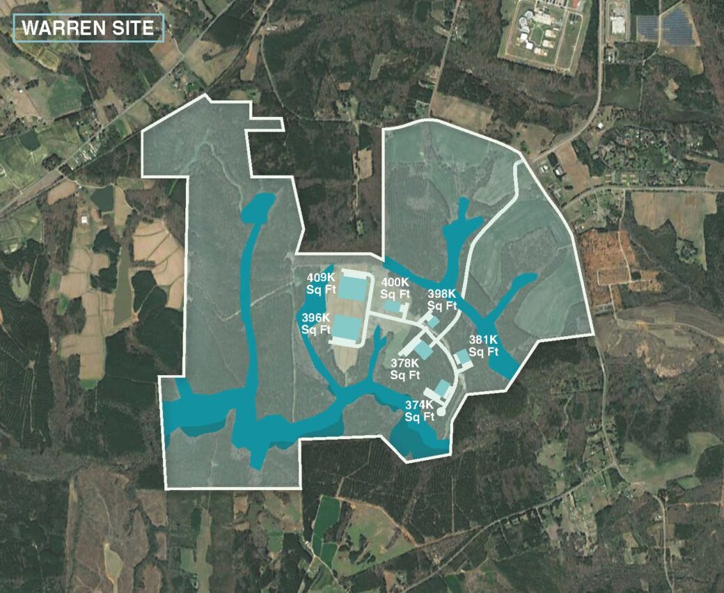 Aerial conceptual site plan for Triangle North Warren